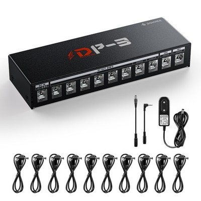 Donner 11 Port Guitar Effects Pedal Power Supply + Cable 500 mA 9V/12V/18V