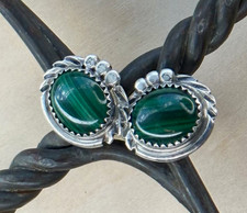 Vintage Southwestern Sterling Silver Malachit...