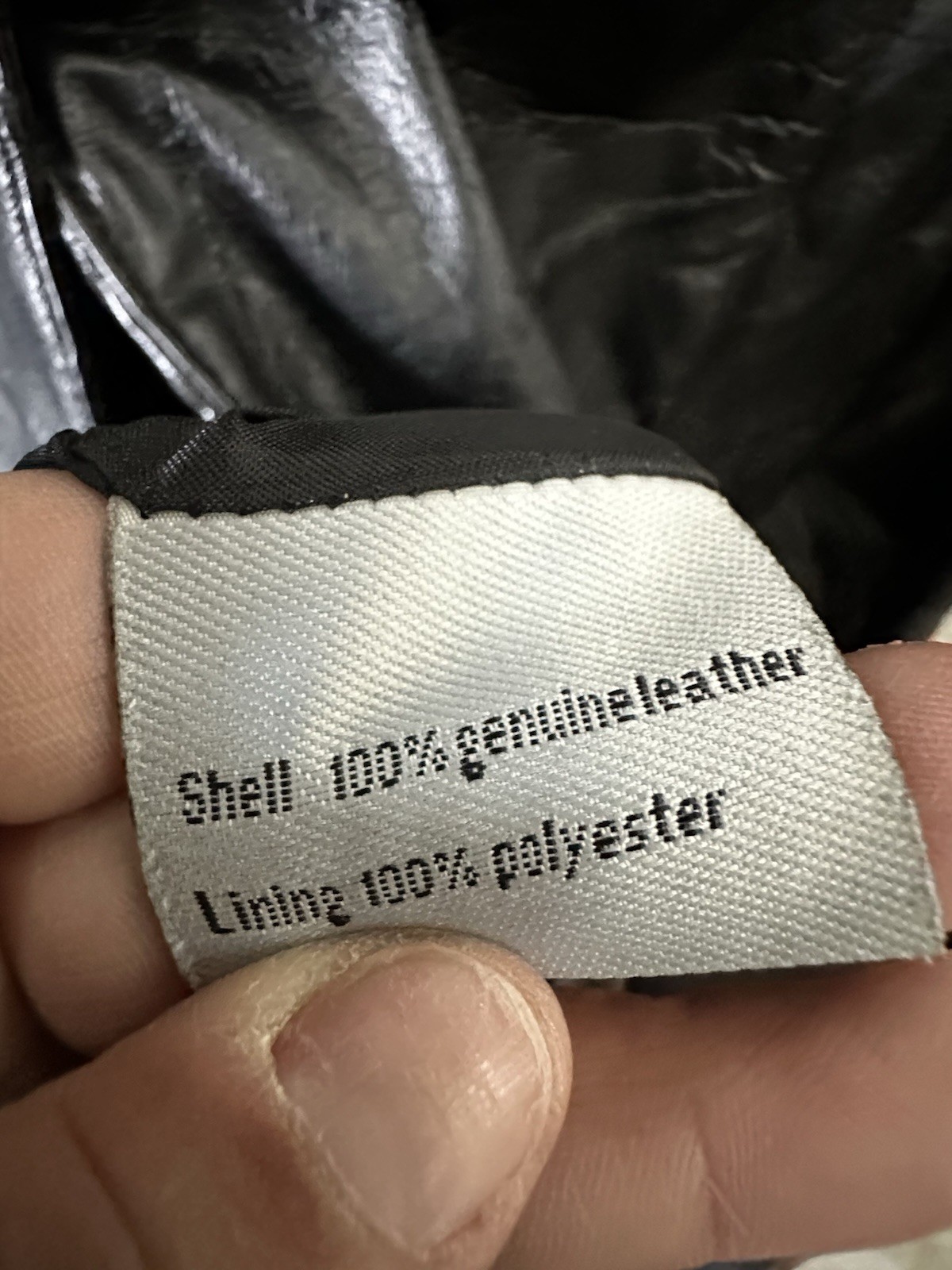 Vintage Cellini 100% Patchwork Black Leather Butt… - image 4