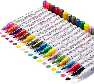 Paint Markers Paint Pens, Waterproof Quick Dry and Permanent, Work on Almost