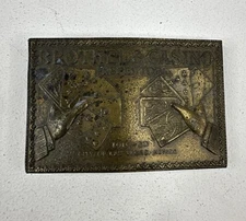 Brothel & Casino INSPECTOR BELT BUCKLE LAS VEGAS NEVADA Bergamot Brass Works VTG