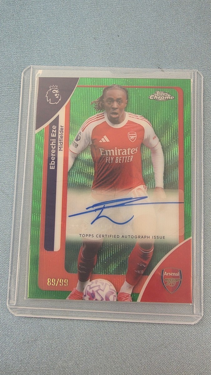 2026 Topps Chrome Premier League Eberechi Eze Green Wave Auto /99