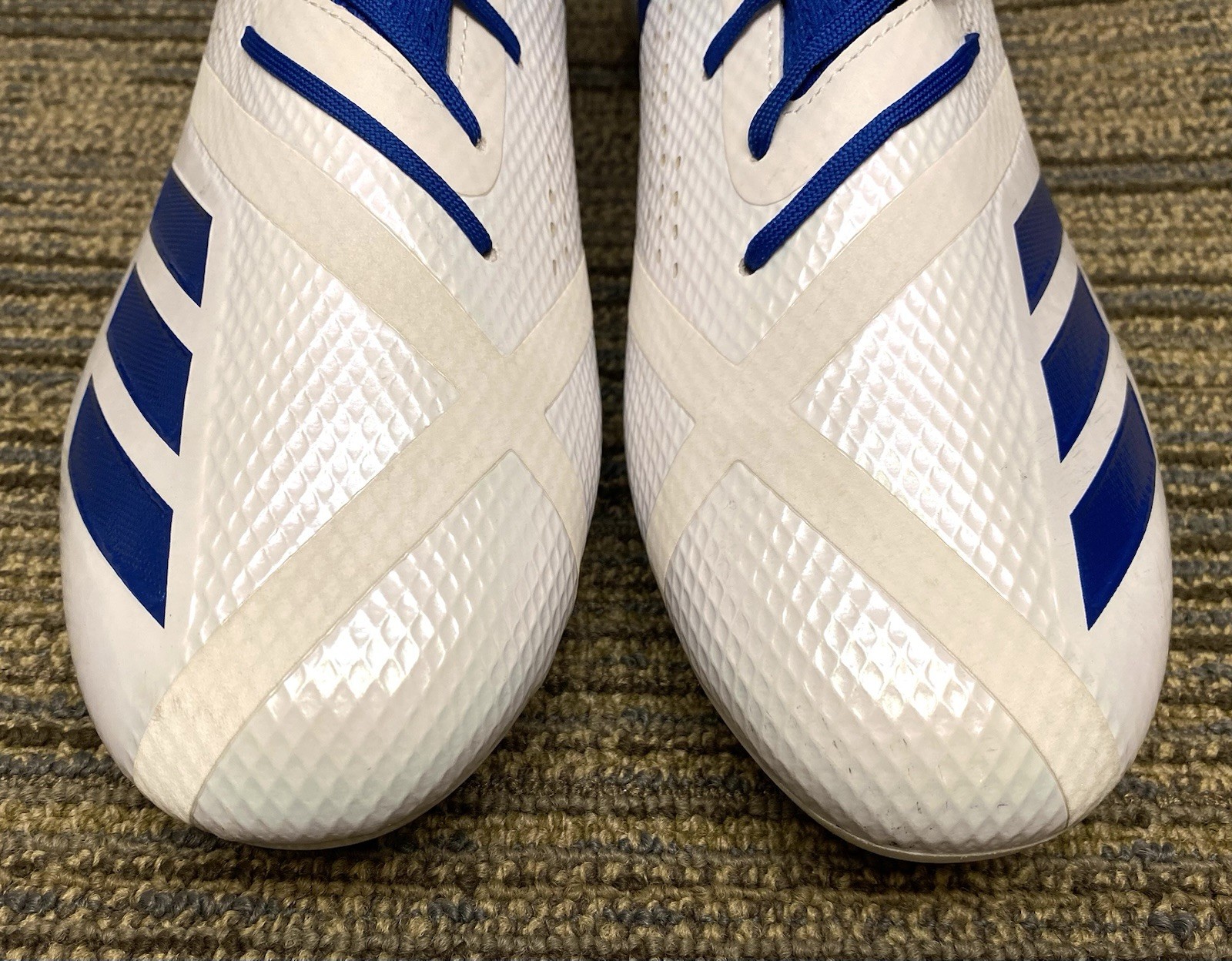 Adidas Adizero Size 14 Men Football Cleat  White & Blue (DA9548 ) Near Mint Cond
