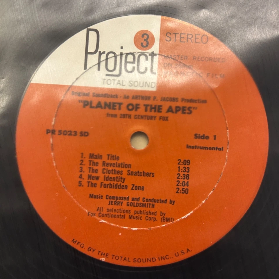Jerry Goldsmith - Planet Of The Apes OST LP - Project 3 [PR 5023 SD] 1968 EX/EX - Image 4 of 4