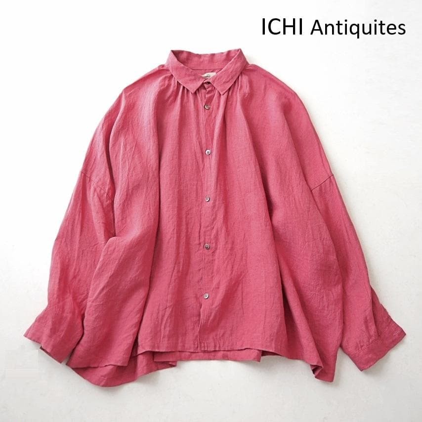 ICHI Antiquites Linen Shirt Blouse 100% Linen Oversized Black Unused Tags