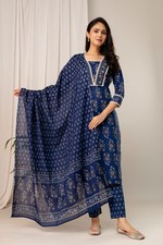 Indina New Style Trends Ethnic Cotton Black Color women girls Kurta with paint