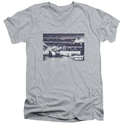 Rocky American Will Mens Slim Fit V-Neck T Shirt Athletic Heather Officially Lic