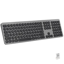 2.4GHz Wireless Keyboard with Number Pad Full Size Design for Laptop Desktop ...