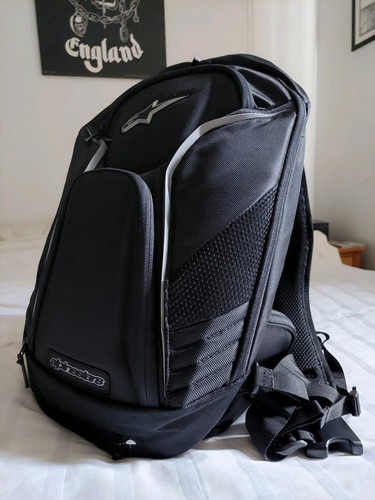 Alpinestars Tech Aero Backpack Motorbike Black/White Expandable 16/26L 2025 New