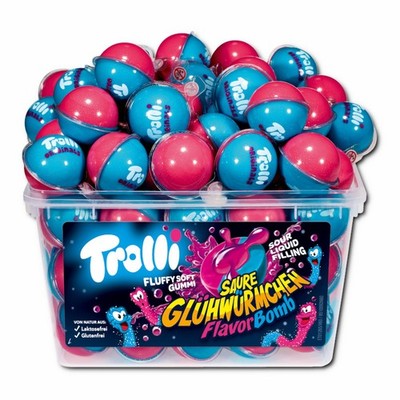 (20,17 /1kg) Trolli Flavor Bomb Saure Glühwürmchen, Fruchtgummi, 60 Stück