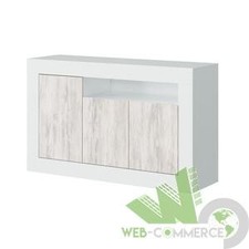 MADIA MOBILE INGRESSO CREDENZA BASSO 3 ANTE 144X42X87 CM COLORE BIANCO FRASSINO
