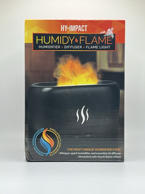 Hy-Impact Humidy Flame - Humidifier, Essential Oil Diffuser & Flame Light NEW