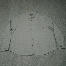 Eddie Bauer Casual Button-Down Shirt Men's XXL Gray Cotton Spandex