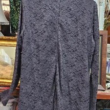 Lace Long Sleeve Blouse T-Shirt Dark Color