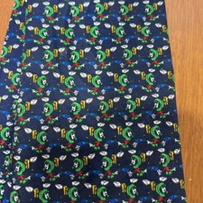 Looney Tunes Marvin The Martian Neck Tie Vintage 90s Warner Bros