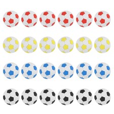3D Sports Balls Erasers, 24 Pcs Football Pencil Erasers, Black/Red/Yellow/Blue