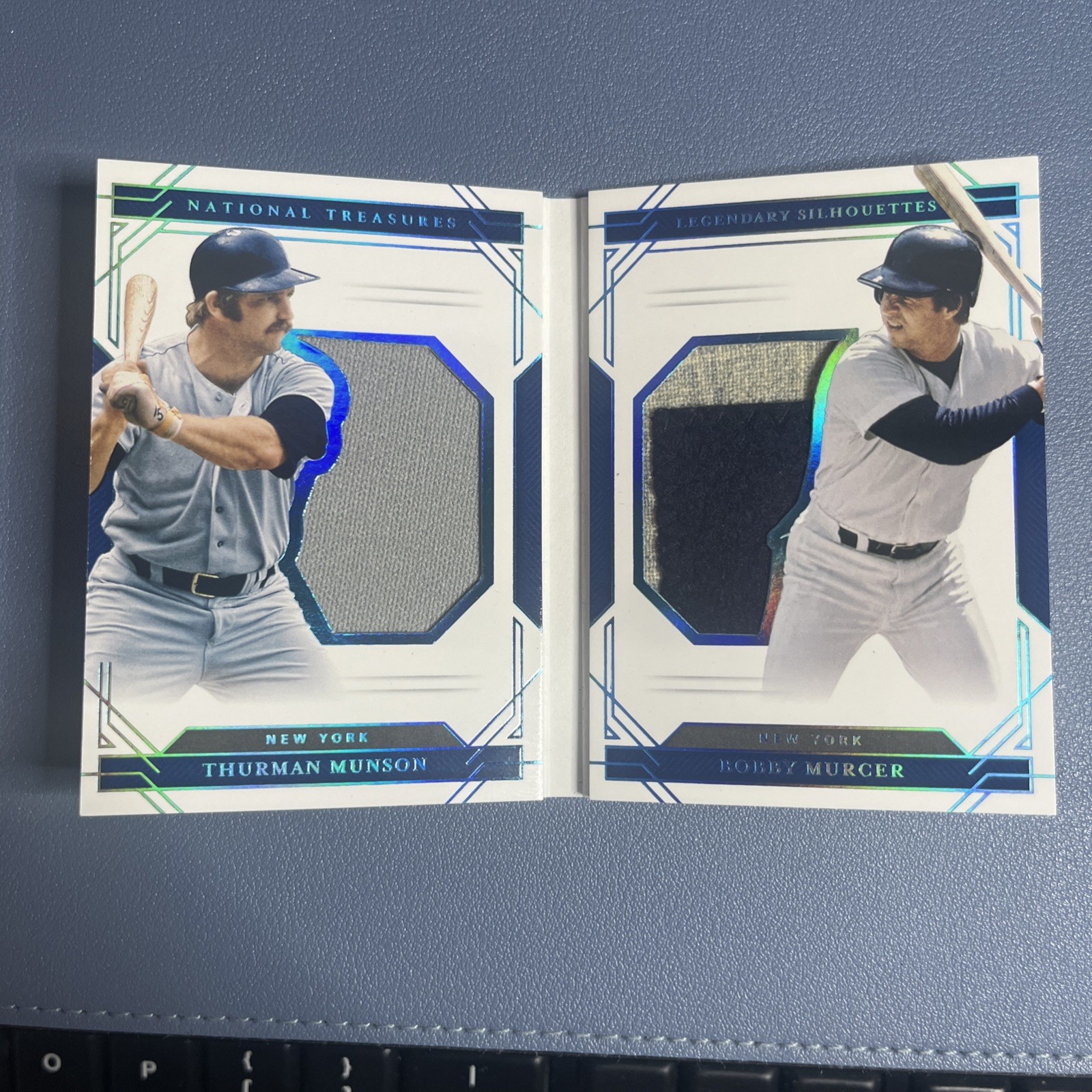 MUNSON & MURCER 2020 NATIONAL TREASURES GAME WORN PATCH BOOKLET 1/1 YANKEES LSNY view 1