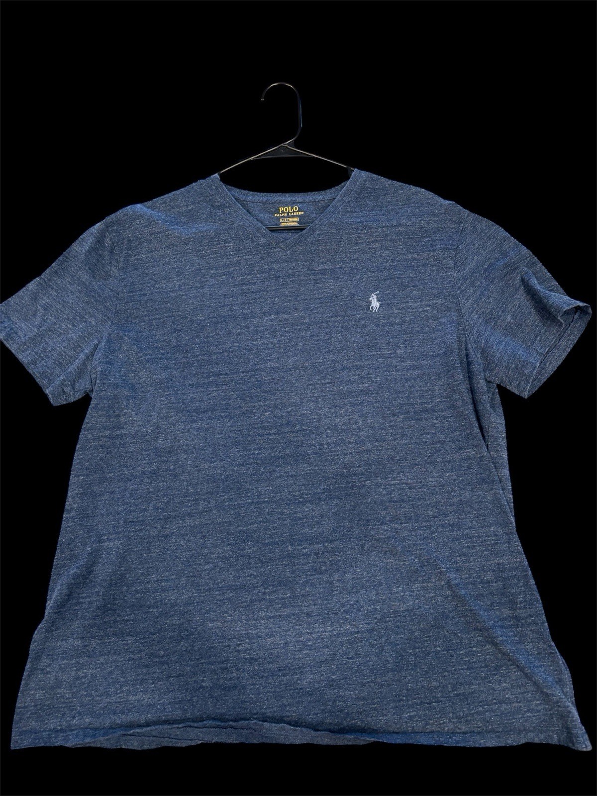 Polo Ralph Lauren V-Neck T-Shirt Men’s Large Blue Short Sleeve Logo Soft Cotton
