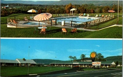 Vintage Postcard Quality Inn Breezewood Pennsylvania Motel Pool