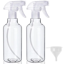 2 Pack Plastic Spray Bottles (16.9 Oz) Heavy Duty Spraying, Mist & Stream, Empty