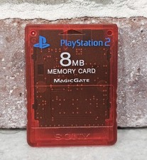 Sony PlayStation 2 Memory Card PS2 Genuine Official Red MagicGate 8MB SCPH-10020