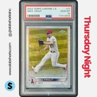 2022 TOPPS CHROME LOGOFRACTOR #27 MIKE TROUT PSA 10