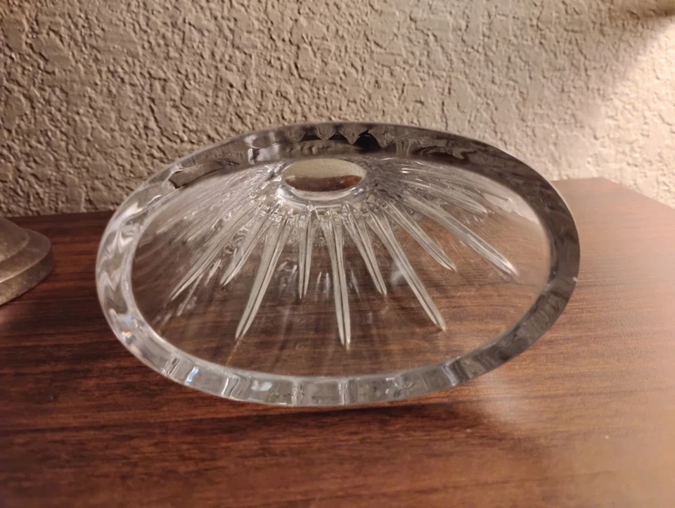 Jarrón Reed And Barton Soho de cristal de plomo corte ovalado vertical mediano 10" Foto 3 de 4