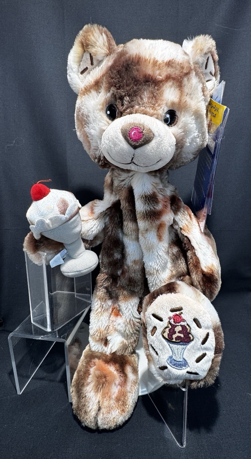 Rare UNWT Build-A-Bear Hot Fudge Sundae Baskin-Robbins Ice Cream Bear LTE 2010
