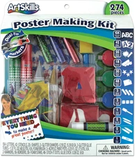Poster Making Kit, Project and Crafts Supplies with Markers, Stencils, Letters,