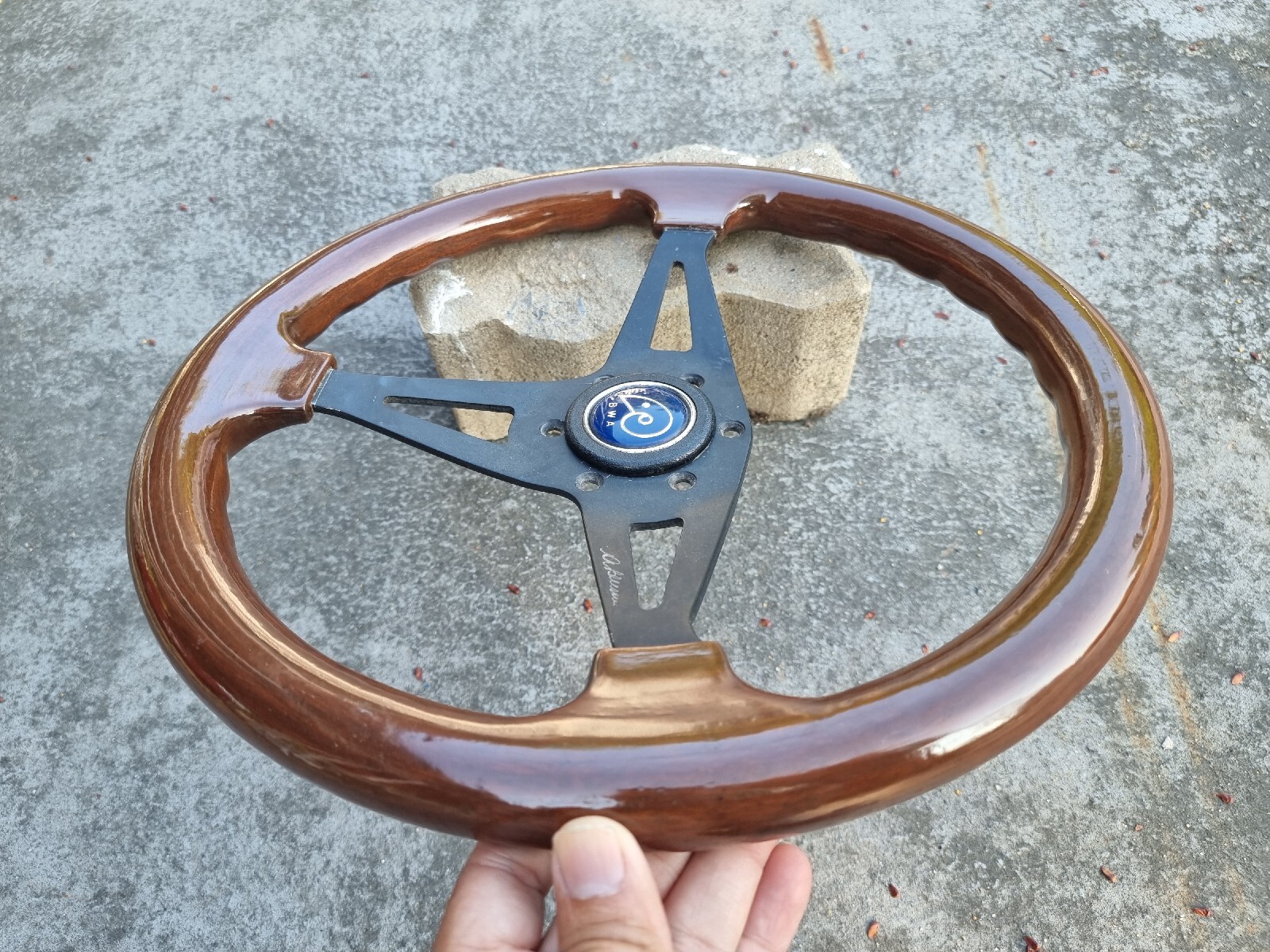 RARE VINTAGE BWA Maloja WOOD STEERING WHEEL eBay