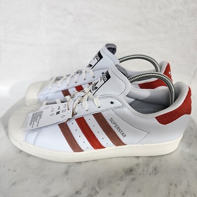 adidas Mens SUPERSTAR GZ9380 White Orange Rust Brown