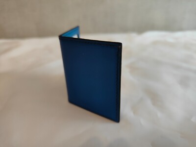 Hermes Mini Photo Picture Case Stand Leather Blue Vintage 9.5*6.5