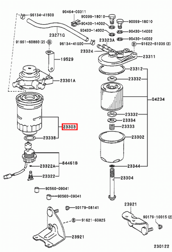Genuine Toyota LandCruiser 80 Series HZJ 1HZ 4.2 Diesel Fuel Filter - Picture 9 of 20