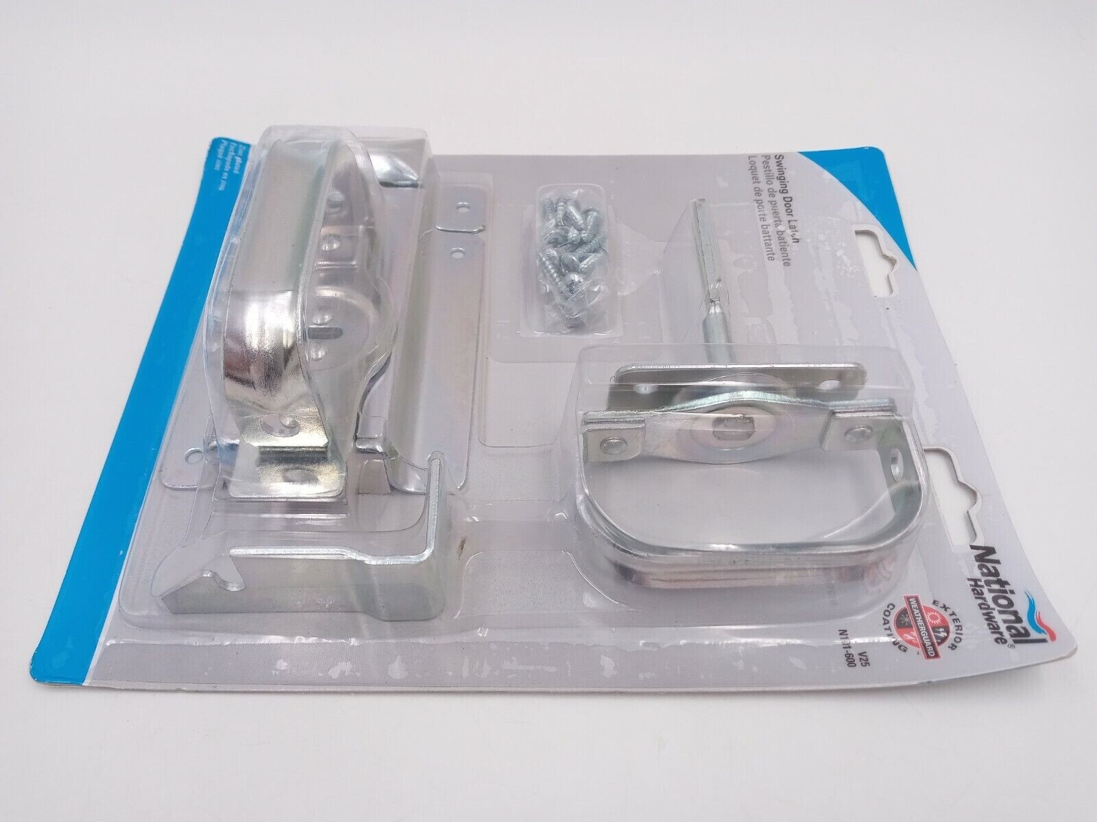 National Hardware Swinging Door Latch Zinc Plated Silver N101600 V25