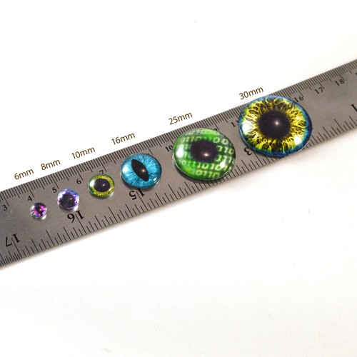 12 mm goldenes Roboterauge flache Rückseite Cabochons für Schmuckherstellung, Puppen, Taxidermie - Bild 6 von 6