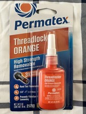NEW  Permatex 25210 High Strength Removable Threadlocker Orange Liquid, 10 ml