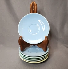 LuRay Pastels Saucer Plates Vintage Taylor, Smith & Taylor Set of 6 Mid-Century