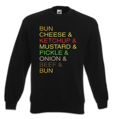 BBQ & Sweatshirt Pullover Barbecue Grill Chef Burger Bun Ketchup Hamburger Fun