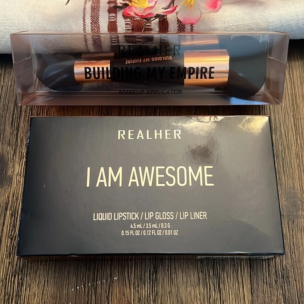 REALHER I AM AWESOME Lip Kit + BUILDING MY EMPIRE Makeup Applicator