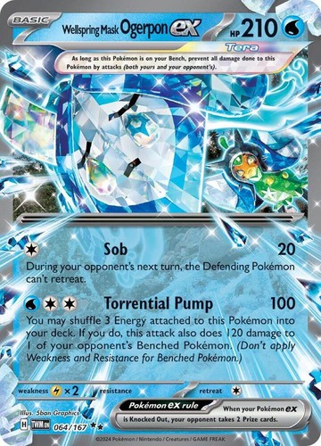 Pokemon Wellspring Mask Ogerpon ex Tera 064/167 Double Rare Twilight Masquerade - 第 1/1 張圖片