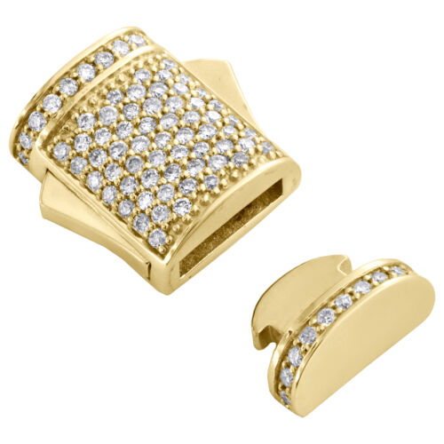 Chaîne/bracelet cubain en or jaune 10 carats Miami 9 mm boîte diamant verrou 1/2 ct. - Photo 1/6