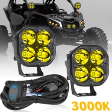 2x For Can-Am Maverick X3 LED Cube Work Light Bar Spot Pods + Rocker Switch Wire
