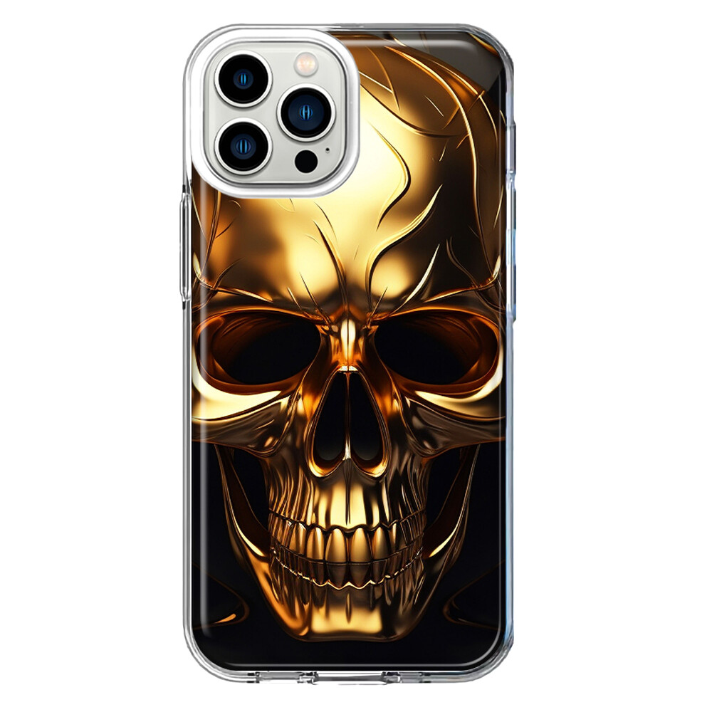 Mundaze Case for Apple iPhone 12 Pro/12 Gold Metal Skull