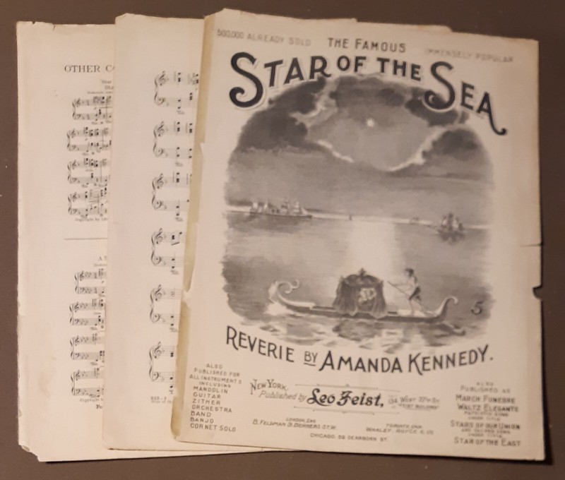 1910 Star of the Sea Reverie Vintage Piano Sheet Music by Amanda Kennedy