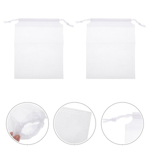 10pcs Bait Net Bag Fishing Storage Drawstring Sack Nonwoven Fabric White