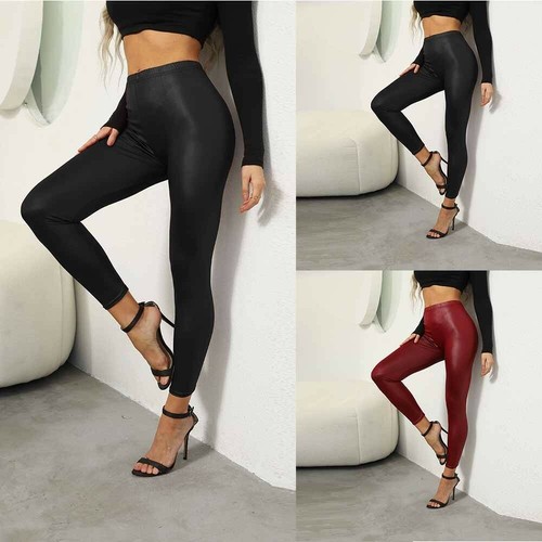 High Waist Faux Leather Skinny Pants 