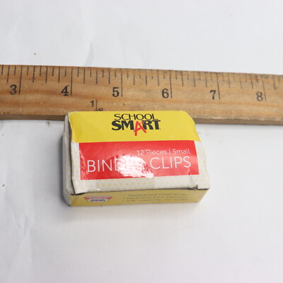 (12-Pk) School Smart Binder Clip Set Tempered Steel/Nickel Wire 3/4'' 032397