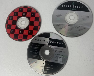 3 Garth Brooks CD Discs Only No Fences, In Pieces The Chase