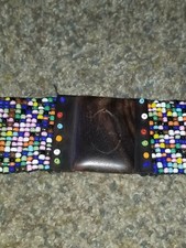 Handmade Bead Stretch Belt Designer Wood closer by Cinturon Estandar Chaqu 2C