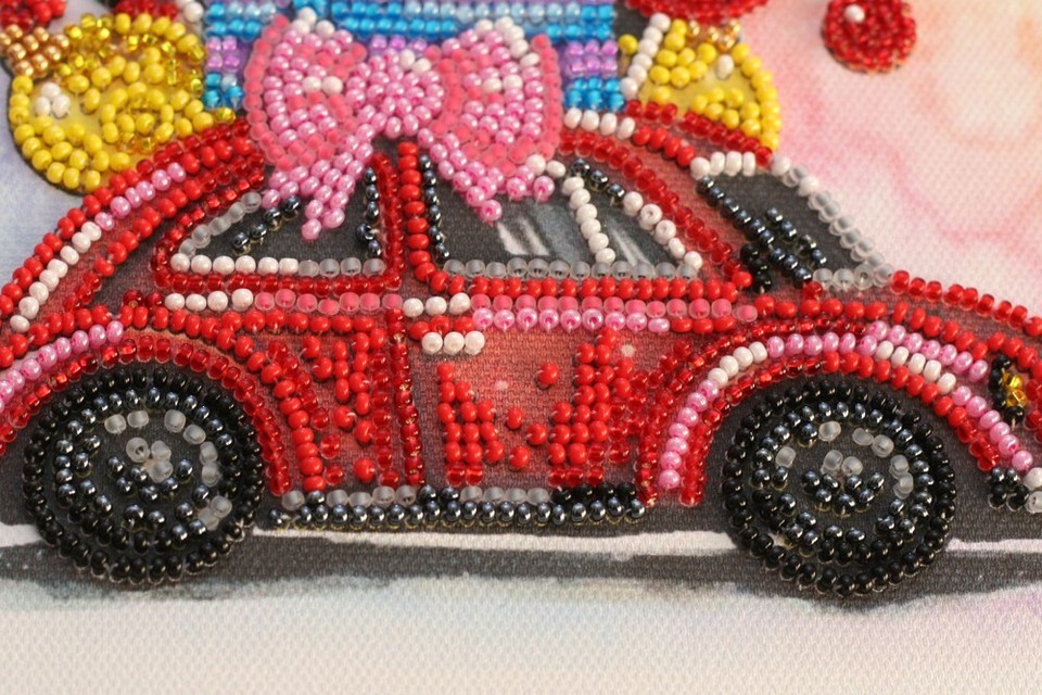 DIY Bead Embroidery Kit "Gift Machine" Beaded Stitching Needlepoint